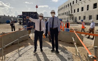 Alexandre Rochatte a visité le chantier du futur CHU, prévu pour fin 2023